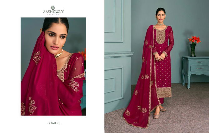 Aashirwad Chandni 8688 Series Heavy Festive Wear Georgette Salwar Kameez Collection